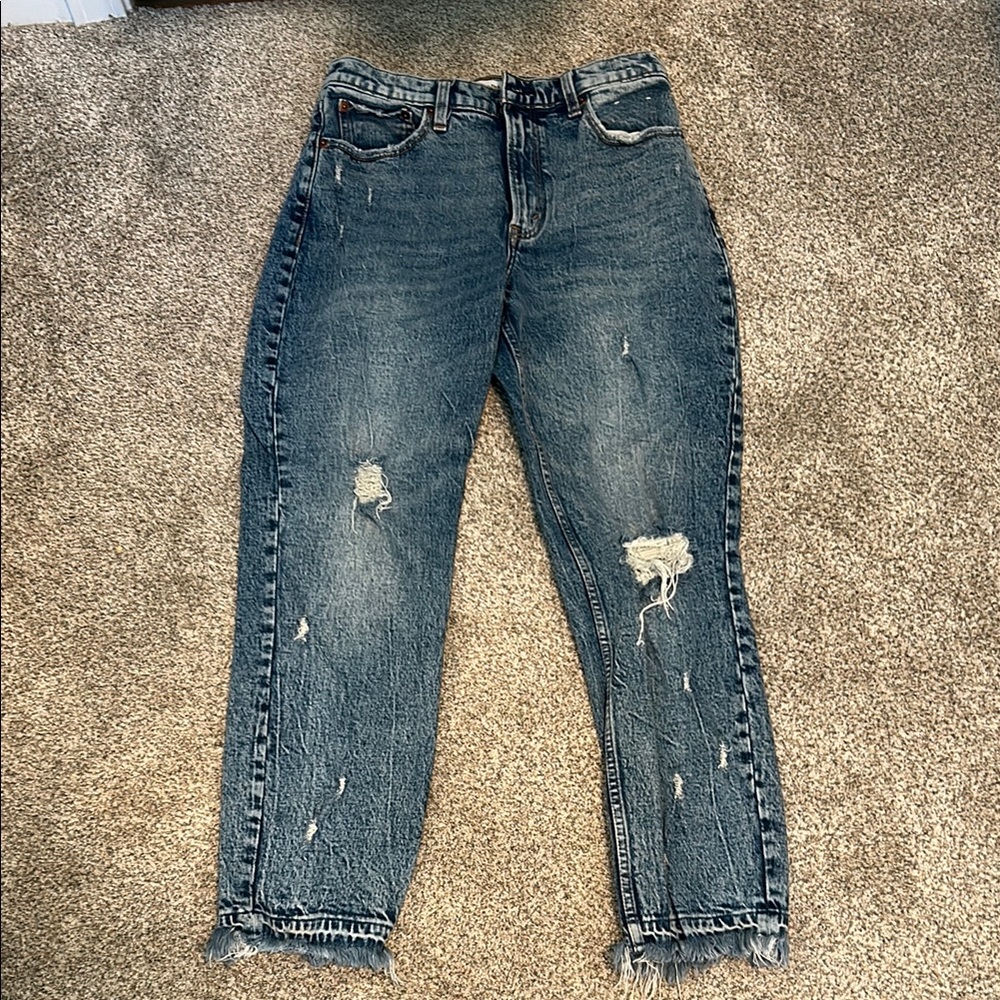 EUC ABERCROMBIE Distressed Blue Jeans 
WORN TWICE